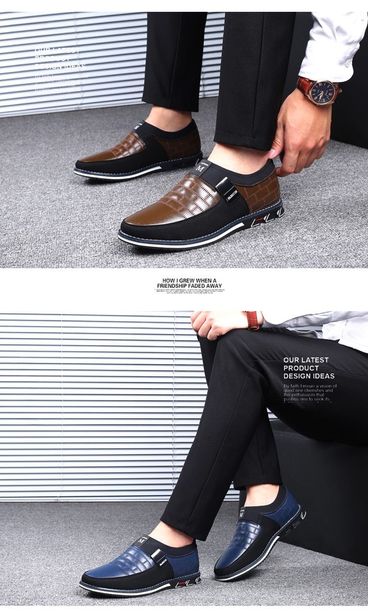 Men's Casual Suede Panelled Slip-One Shoes